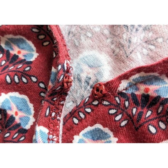 Aeropostale PRINCE & FOX Red & Blue Floral Romper 9657 Size M - Picture 7 of 8